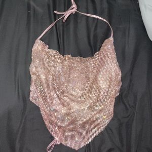 Cowl Neck Glitter Top